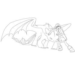 Dessin à colorier: Krokmou (Toothless) (Films d'Animation) #179862 - Coloriages à Imprimer Gratuits