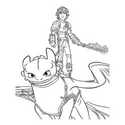 Dessin à colorier: Krokmou (Toothless) (Films d'Animation) #179863 - Coloriages à Imprimer Gratuits