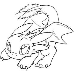 Dessin à colorier: Krokmou (Toothless) (Films d'Animation) #179864 - Coloriages à Imprimer Gratuits