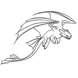 Dessin à colorier: Krokmou (Toothless) (Films d'Animation) #179867 - Coloriages à Imprimer Gratuits