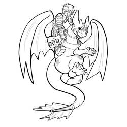 Dessin à colorier: Krokmou (Toothless) (Films d'Animation) #179868 - Coloriages à Imprimer Gratuits