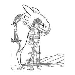 Dessin à colorier: Krokmou (Toothless) (Films d'Animation) #179869 - Coloriages à Imprimer Gratuits