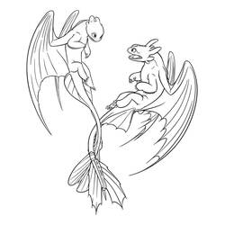 Dessin à colorier: Krokmou (Toothless) (Films d'Animation) #179871 - Coloriages à Imprimer Gratuits