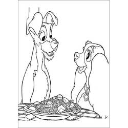Coloriage à imprimer La Belle et le Clochard (Films d'Animation) #206446 pour enfants et adultes
