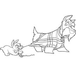 Coloriage gratuit La Belle et le Clochard (Films d'Animation) #206448 à colorier aux crayons
