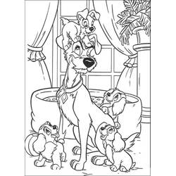 Coloriage La Belle et le Clochard (Films d'Animation) #206472 à imprimer et colorier