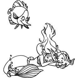 Dessin à colorier: La Petite Sirène (Films d'animation) #127455 - Coloriages à Imprimer Gratuits