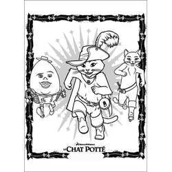 Dessin à colorier: Le Chat potté (Films d'Animation) #206812 - Coloriages à Imprimer Gratuits