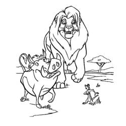 Dessin à colorier: Le Roi Lion (Films d'animation) #73683 - Coloriages à Imprimer Gratuits