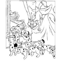 Dessin à colorier: Les 101 Dalmatiens (Films d'animation) #129173 - Coloriages à Imprimer Gratuits