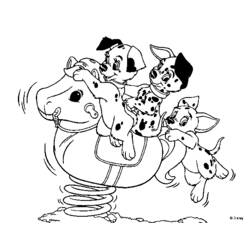 Dessin à colorier: Les 101 Dalmatiens (Films d'animation) #129220 - Coloriages à Imprimer Gratuits