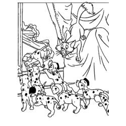 Dessin à colorier: Les 101 Dalmatiens (Films d'animation) #129275 - Coloriages à Imprimer Gratuits