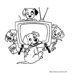 Dessin à colorier: Les 101 Dalmatiens (Films d'animation) #129289 - Coloriages à Imprimer Gratuits