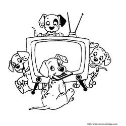 Dessin à colorier: Les 101 Dalmatiens (Films d'animation) #129419 - Coloriages à Imprimer Gratuits