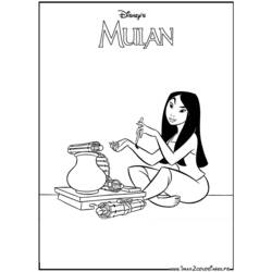 Dessin à colorier: Mulan (Films d'animation) #133628 - Coloriages à imprimer