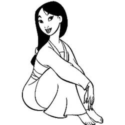 Dessin à colorier: Mulan (Films d'animation) #133629 - Coloriages à imprimer