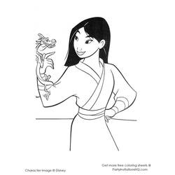 Dessin à colorier: Mulan (Films d'animation) #133631 - Coloriages à imprimer