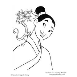Dessin à colorier: Mulan (Films d'animation) #133640 - Coloriages à imprimer