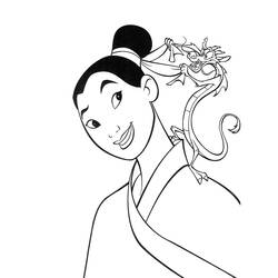 Dessin à colorier: Mulan (Films d'animation) #133655 - Coloriages à imprimer