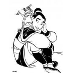 Dessin à colorier: Mulan (Films d'animation) #133676 - Coloriages à imprimer