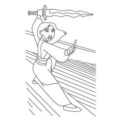 Dessin à colorier: Mulan (Films d'Animation) #182203 - Coloriages à Imprimer Gratuits