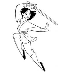 Dessin à colorier: Mulan (Films d'Animation) #182216 - Coloriages à Imprimer Gratuits