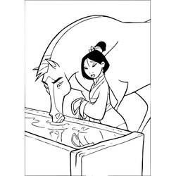 Dessin à colorier: Mulan (Films d'Animation) #182219 - Coloriages à Imprimer Gratuits