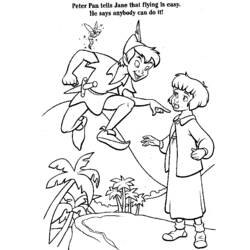 Dessin à colorier: Peter Pan (Films d'animation) #129017 - Coloriages à Imprimer Gratuits