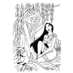 Dessin à colorier: Pocahontas (Films d'animation) #131329 - Coloriages à imprimer