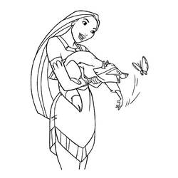 Dessin à colorier: Pocahontas (Films d'animation) #131348 - Coloriages à imprimer
