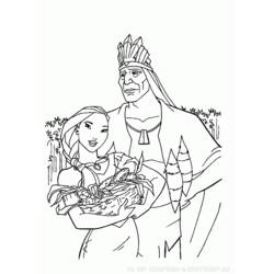 Dessin à colorier: Pocahontas (Films d'animation) #131387 - Coloriages à imprimer