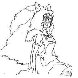 Dessin à colorier: Princesse Mononoké (Films d'Animation) #182054 - Coloriages à Imprimer Gratuits