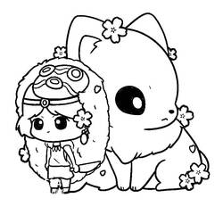 Dessin à colorier: Princesse Mononoké (Films d'Animation) #182056 - Coloriages à Imprimer Gratuits