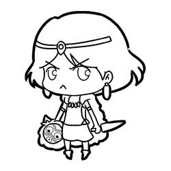 Dessin à colorier: Princesse Mononoké (Films d'Animation) #182057 - Coloriages à Imprimer Gratuits