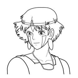 Dessin à colorier: Princesse Mononoké (Films d'Animation) #182058 - Coloriages à Imprimer Gratuits