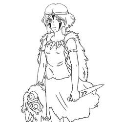 Dessin à colorier: Princesse Mononoké (Films d'Animation) #182064 - Coloriages à Imprimer Gratuits