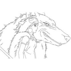 Dessin à colorier: Princesse Mononoké (Films d'Animation) #182065 - Coloriages à Imprimer Gratuits