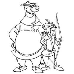 Illustration au trait Robin des Bois (Films d'Animation) #187009 prête à colorier