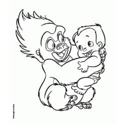 Dessin à colorier: Tarzan (Films d'animation) #131086 - Coloriages à imprimer