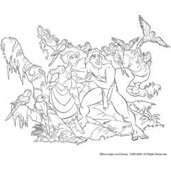 Dessin à colorier: Tarzan (Films d'animation) #131179 - Coloriages à Imprimer Gratuits