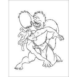 Dessin à colorier: Tarzan (Films d'animation) #131251 - Coloriages à Imprimer Gratuits