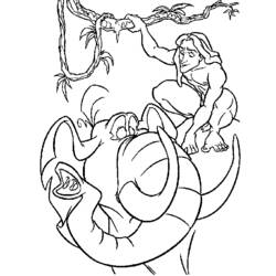 Dessin à colorier: Tarzan (Films d'animation) #131252 - Coloriages à Imprimer Gratuits