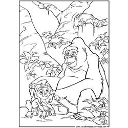 Dessin à colorier: Tarzan (Films d'animation) #131263 - Coloriages à Imprimer Gratuits