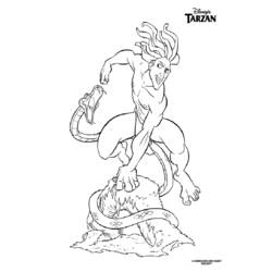Dessin à colorier: Tarzan (Films d'animation) #131308 - Coloriages à Imprimer Gratuits