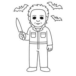 Coloriage à imprimer Michael Myers (Films et Séries TV) #222107 pour enfants et adultes