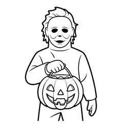 Coloriage gratuit Michael Myers (Films et Séries TV) #222114 à colorier aux crayons