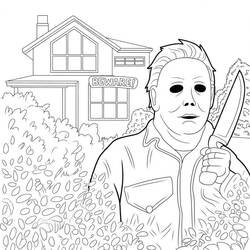Coloriage gratuit Michael Myers (Films et Séries TV) #222122 à colorier aux crayons