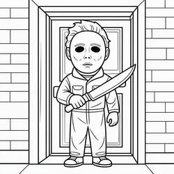 Page de coloriage Michael Myers (Films et Séries TV) #222124, gratuite à imprimer
