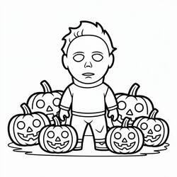 Illustration au trait Michael Myers (Films et Séries TV) #222134 prête à colorier