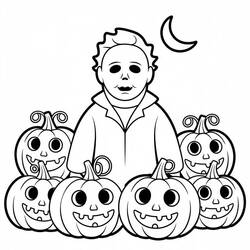 Illustration au trait Michael Myers (Films et Séries TV) #222136 prête à colorier